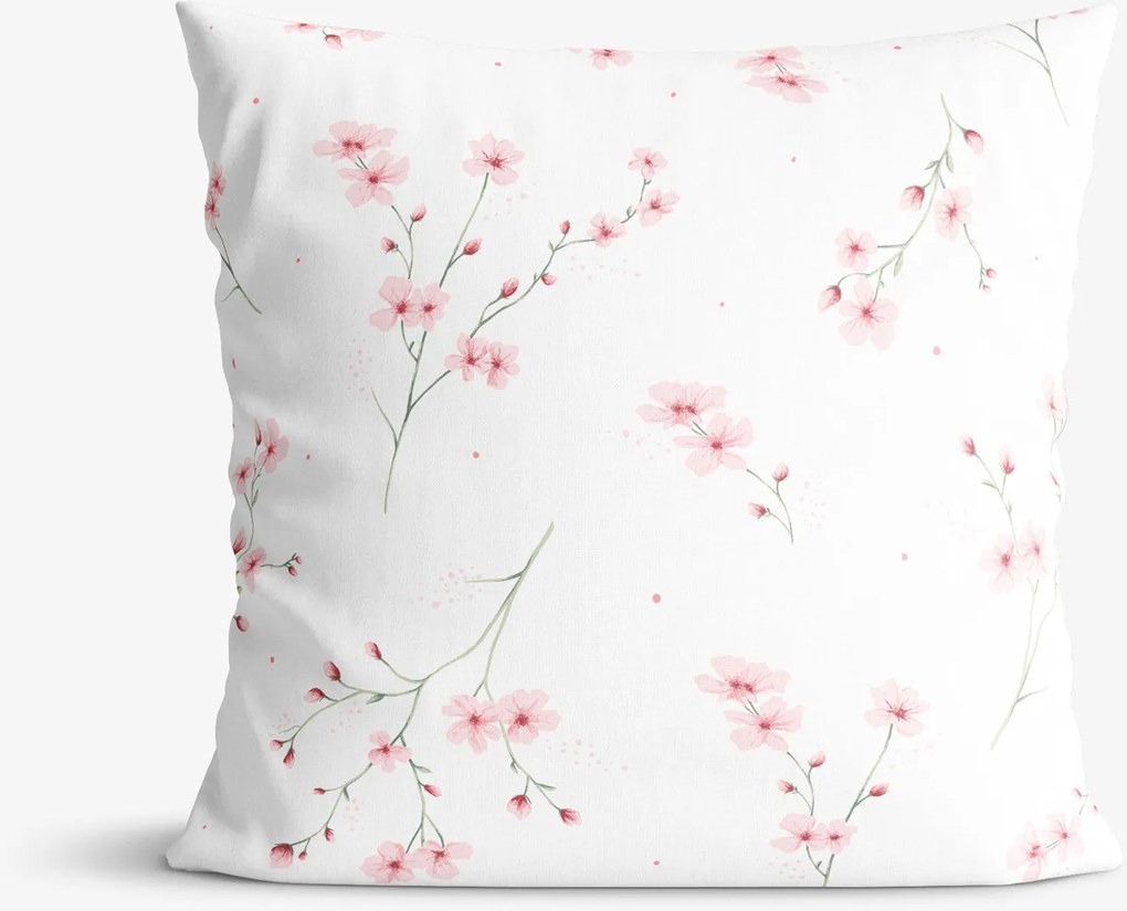 Goldea bavlnená obliečka na vankúš - kvitnúce sakury 40 x 60 cm