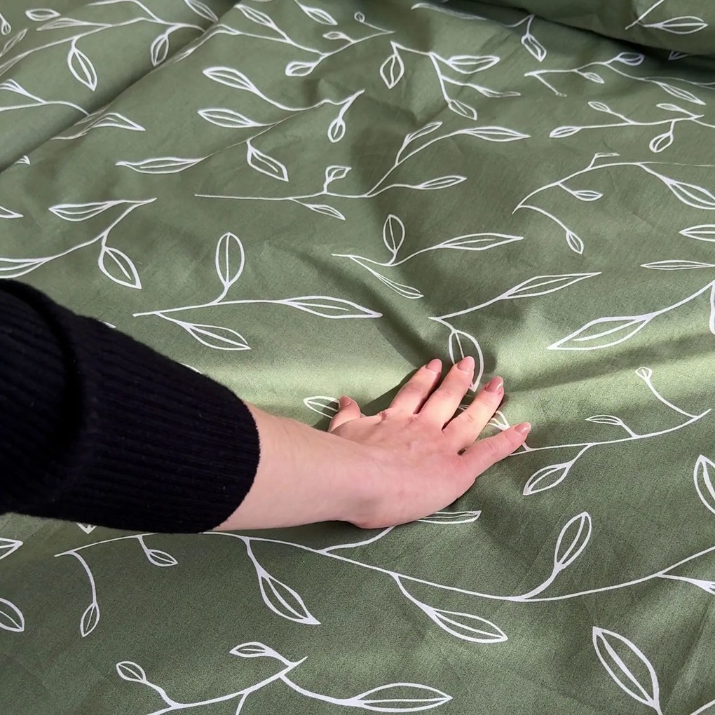 Goldea bavlnené posteľné obliečky - čajové lístky 150 x 200 a 50 x 60 cm