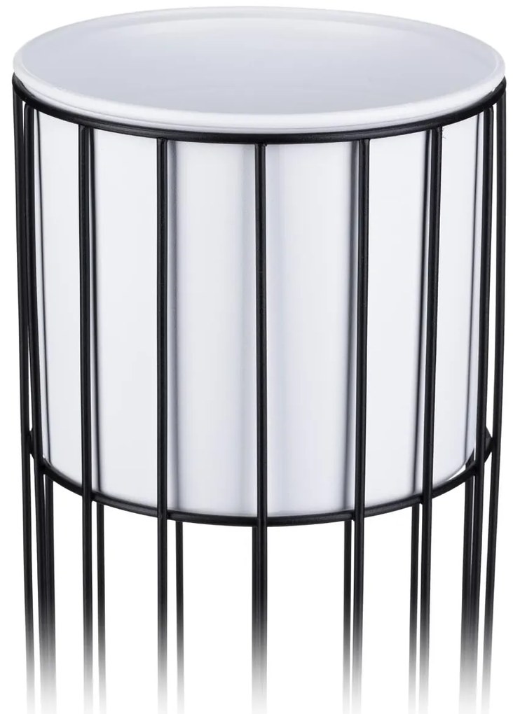 KOVOVÝ KVETINÁČ SO STOJANOM GLAM 42X20 CM BIELA/ČIERNA