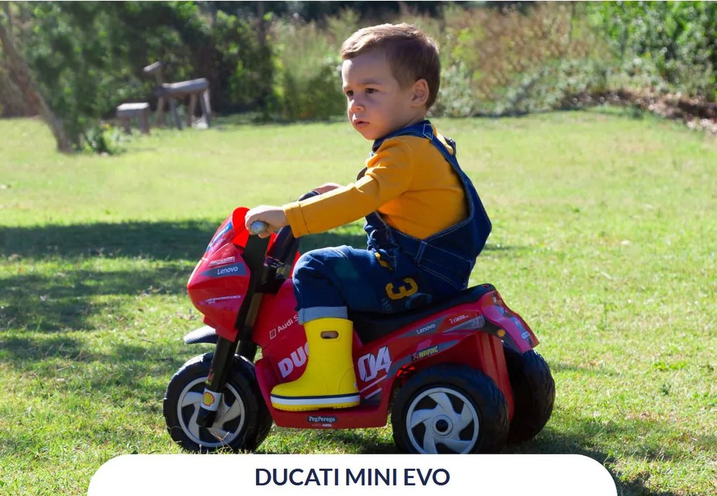 PEG PEREGO MOTORKA MINI DUCATI EVO - ČERVENÁ - 2021 - 6V - 25 W - 4,5Ah