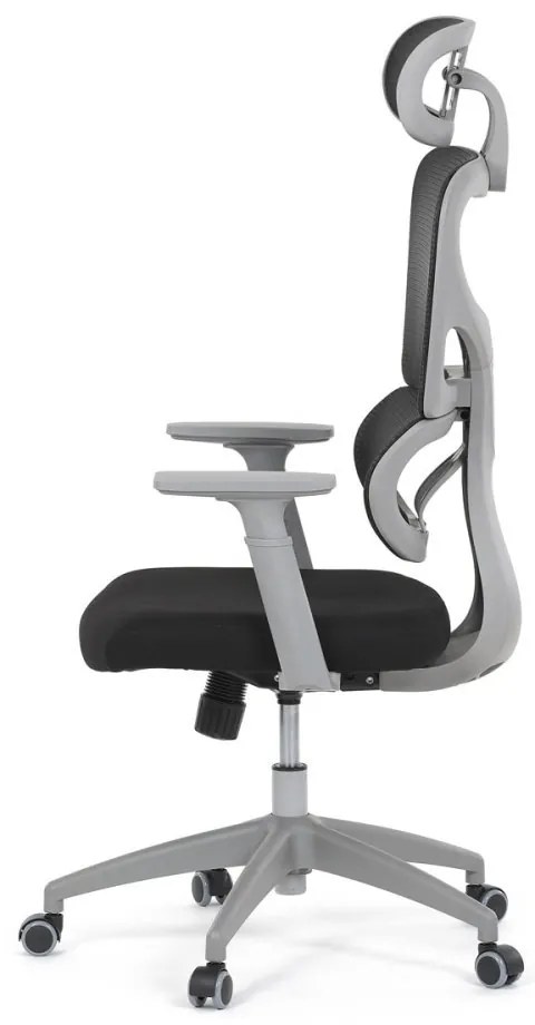 Kancelárska ergonomická stolička GRANT II — sieť, látka, sivá/čierna