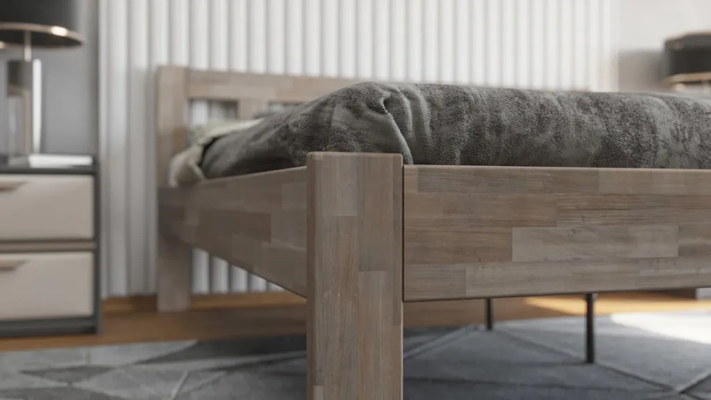 Manželská posteľ Tema 180x200 cm, šedý buk