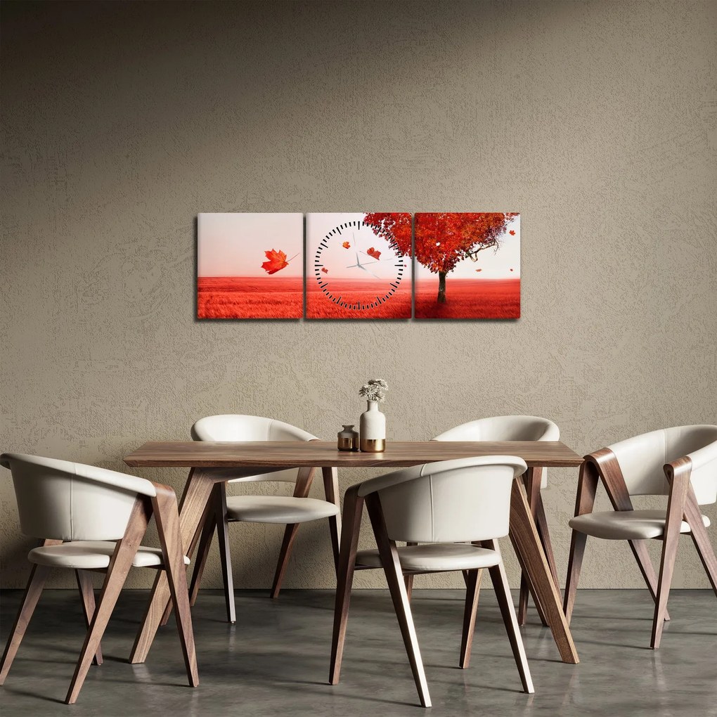 Obraz - Strom lásky (s hodinami) (90x30 cm)