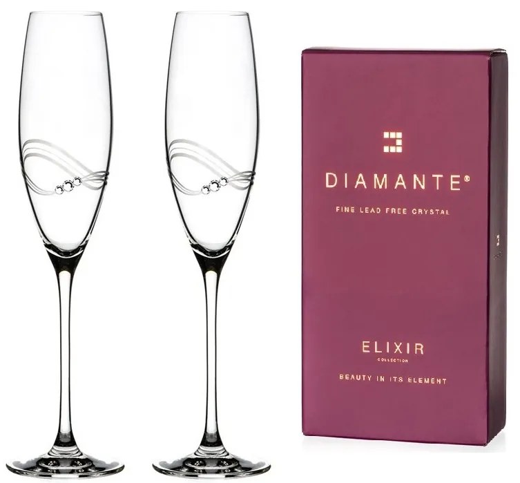 Diamante poháre na šampanské Desire s kryštálmi Swarovski 215 ml 2KS
