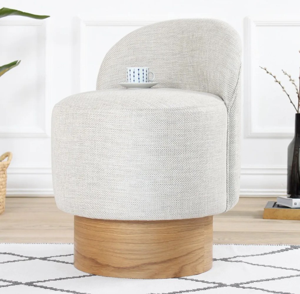 Taburet Barren Puf Light Grey