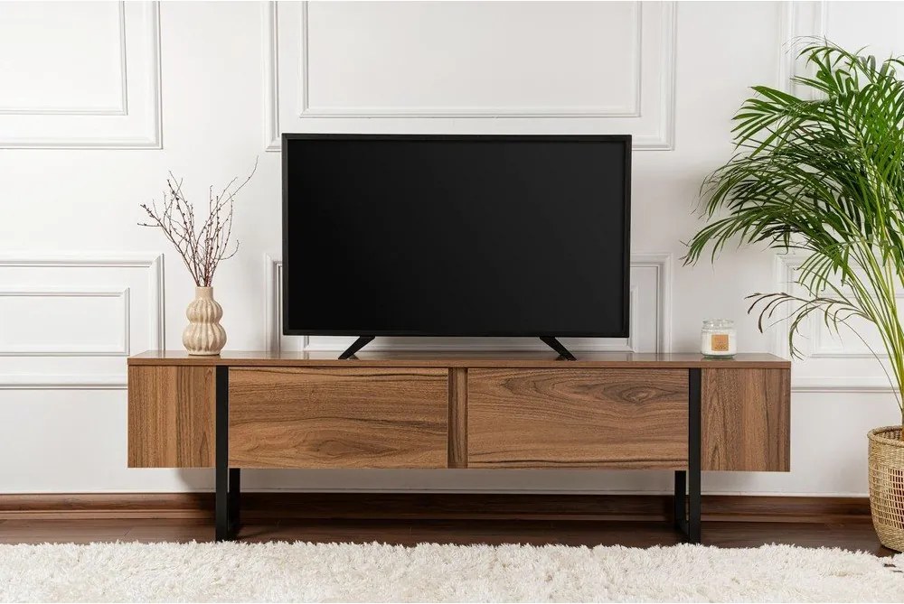 TV stolík v dekore orecha v tmavoprírodnej farbe 180x50x29,5 cm Serenity – Kalune Design