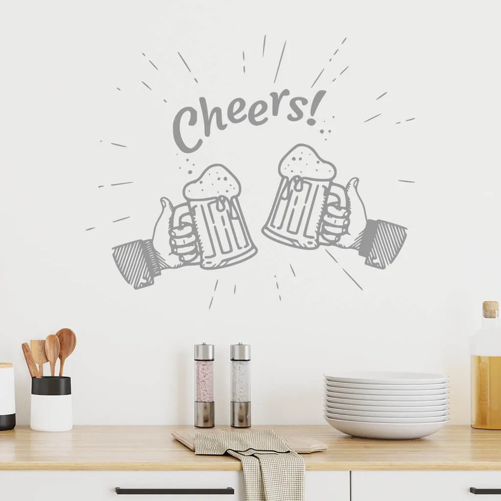 Veselá Stena Samolepka Cheers Farba: růžová, Veľkosť: 60 x 50 cm
