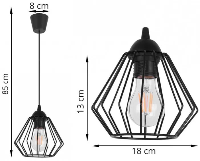 Loft jednoduchá kovová závesná lampa Edison