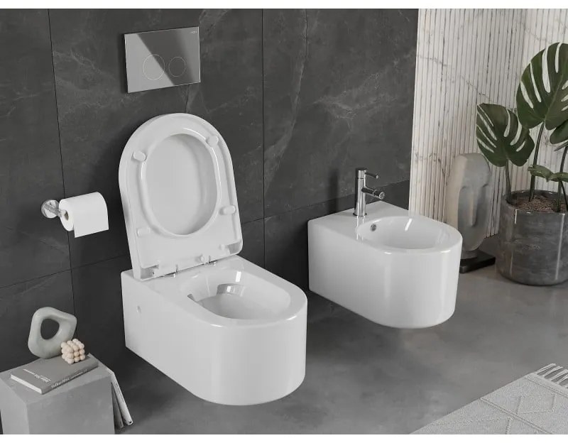 Mexen SOFIA závesná wc misa so sedátkom s pomalým zatváraním, 56 x 37 cm, biela, 30798000