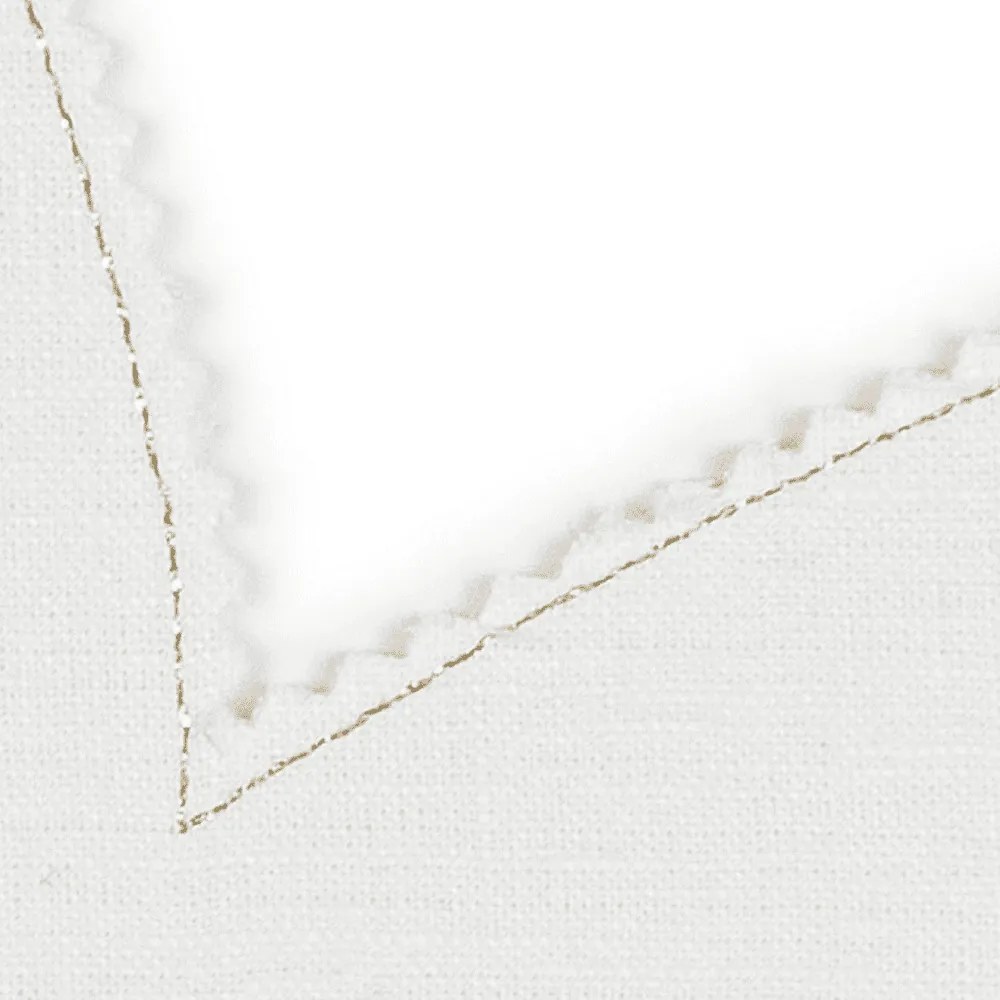 Ľanové prestieranie javorový list biela so zlatom 37x37cm