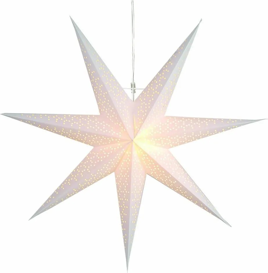Biela závesná svietiaca hviezda Best Season Dot Snow, 70 cm
