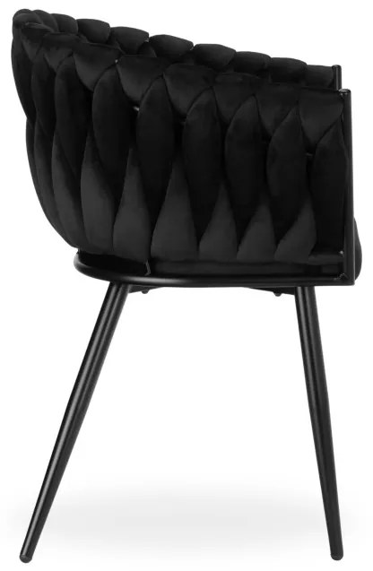 Jedálenská stolička COFTON zamatová, čierna