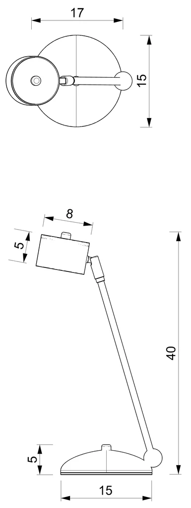 Stolná lampa Arena, 1x čierne kovové tienidlo, b/g