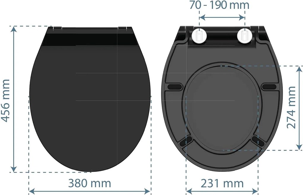Eisl Sanitär WC sedátko Duroplast Soft Close Slim Black 82710