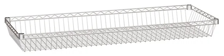 Drôtený policový kôš, chrómovaný, 1200 x 450 mm