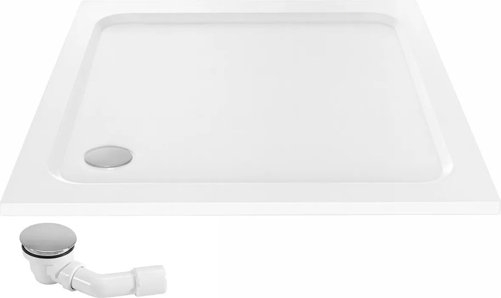 Rea Belmond, akrylová sprchová vanička 90x90x5,5 cm, biela lesklá, REA-K4371