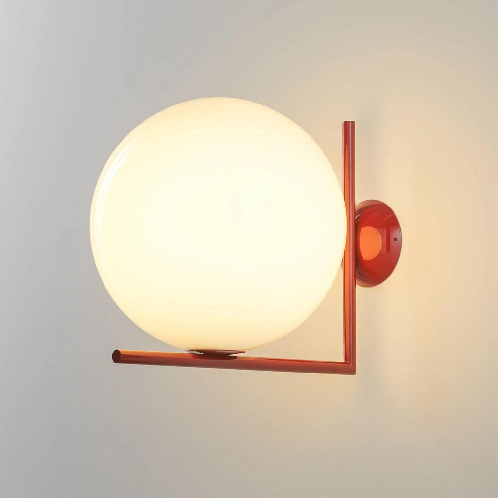 FLOS IC C/W2 nástenná lampa, burgundská Ø 30 cm