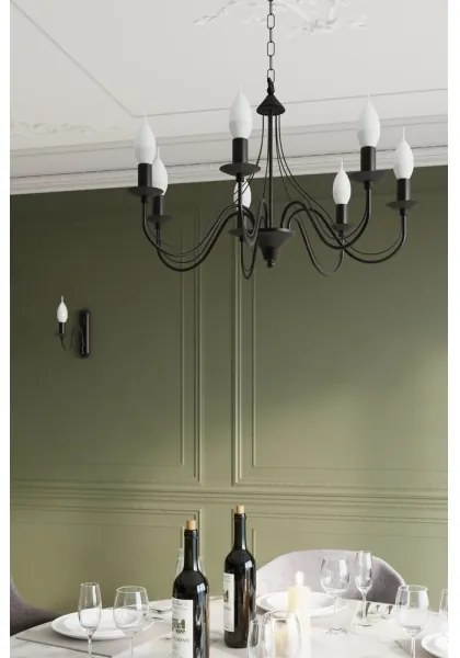 Luster na reťazi MINERWA 7 7xE14/40W/230V čierna