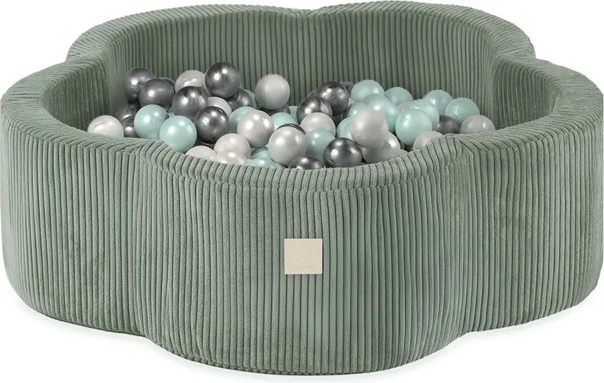 Suchý bazén kvietok – zelený menčester 95×30 cm + 200 guličiek