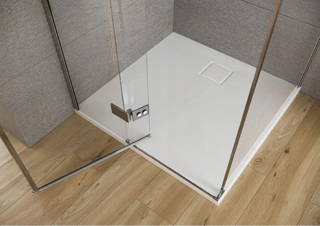 Cersanit Crea, krídlové dvere do otvoru 100X200 cm (ľavé), 8mm číre sklo, chrómový profil, S159-001