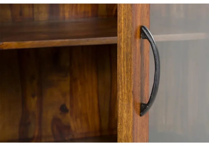 furniture-nabytek.cz - Masívna vitrína Palison dark z palisandra, lakovaná, hnedá