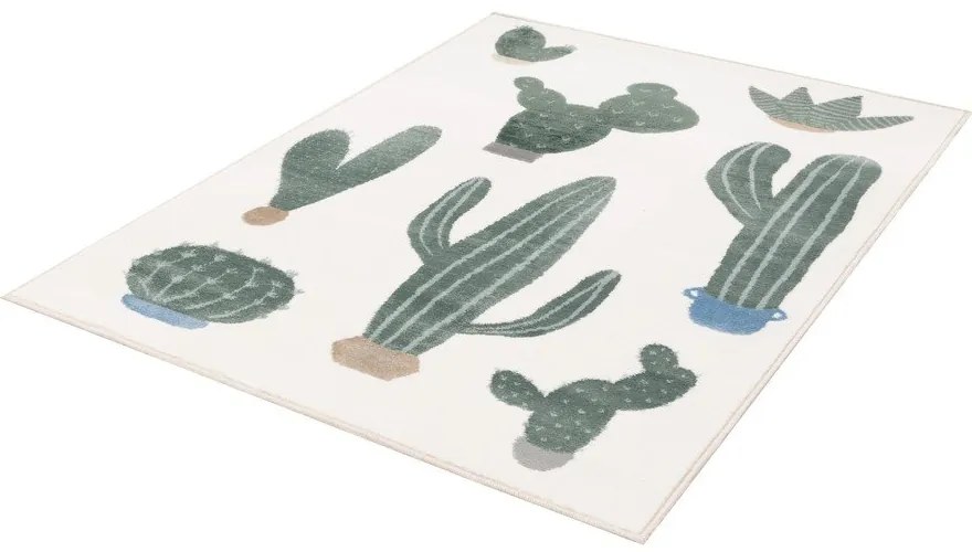 Zelený/slonovinový detský koberec 80x150 cm Cacto Malachite – FD