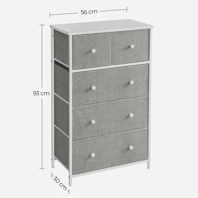 Autronic BONTEC Komoda 56x30x93cm, kov, šedá, AUK-E1051 GREY Farba: Šedá