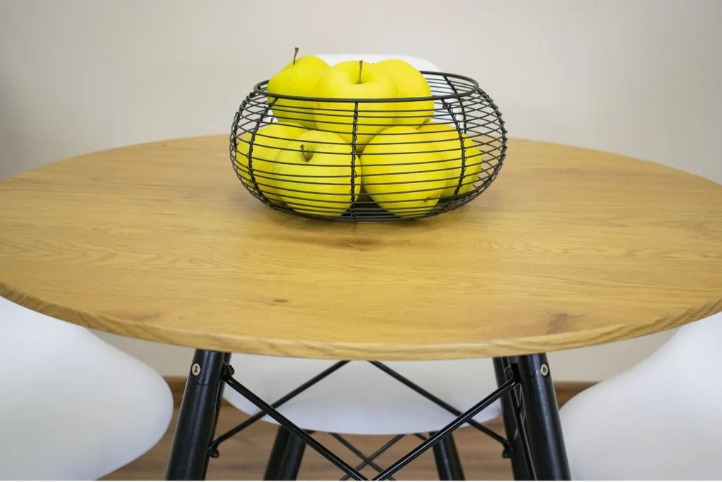 Jedálenský stôl 80 cm dub / čierne nohy