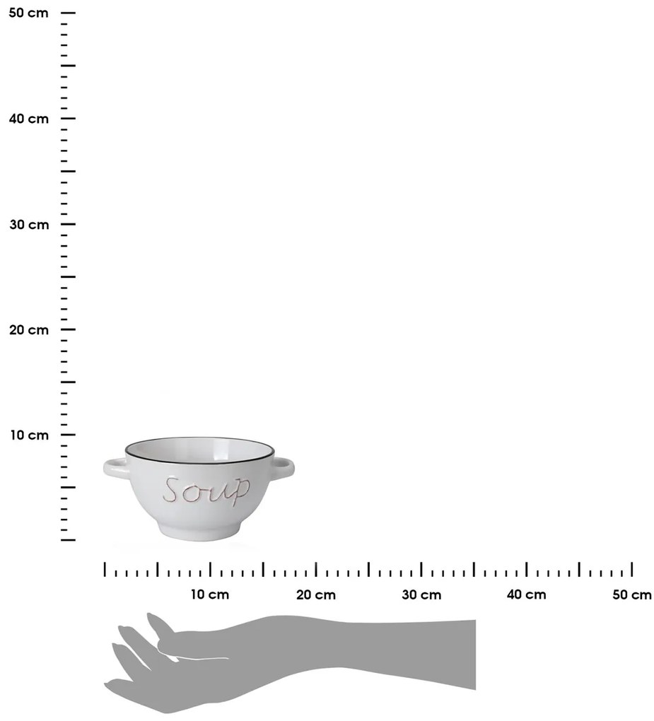 Kameninová miska na polievku Soup 650 ml krémová