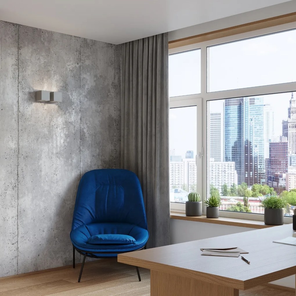 Nástenné svietidlo Quad, 2x sivé kovové tienidlo