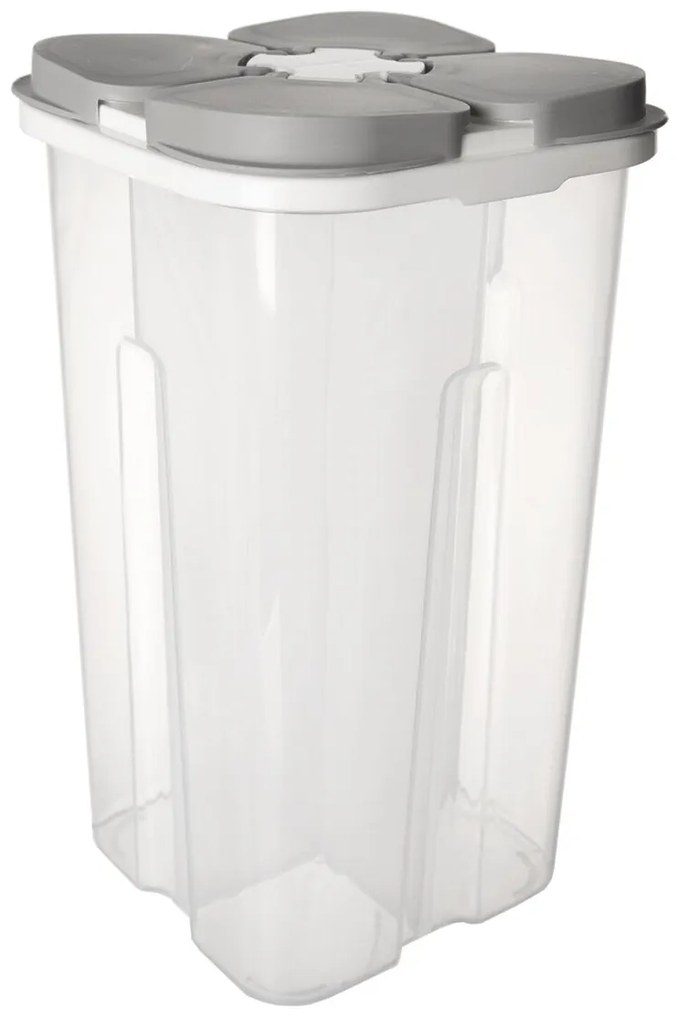 Delená dóza na potraviny so 4 sekciami - 2,45 l (4 x 0,6 l) FOLY Extra, sivá