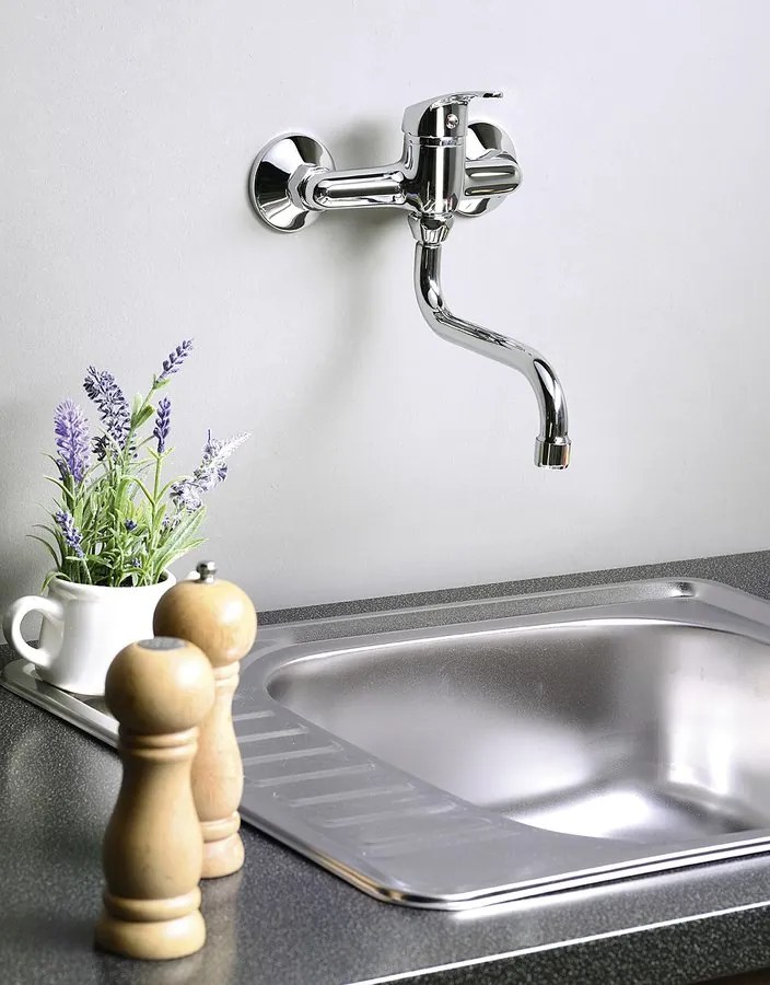 Aqualine, AQUALINE 35 nástenná batéria, ramienko-S, chróm, 52146