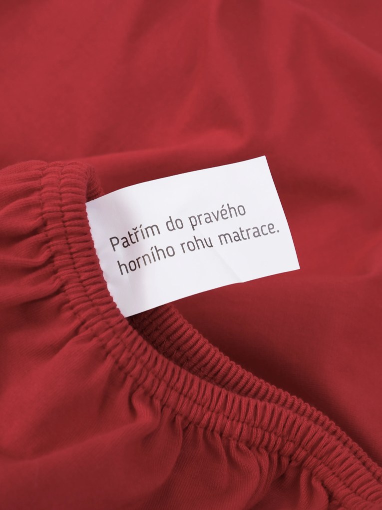 Jersey prostěradlo s elastanem 220 × 200 cm – vínové