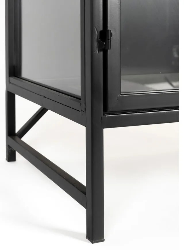 Čierna kovová vitrína 70x170x35 cm Rob – White Label