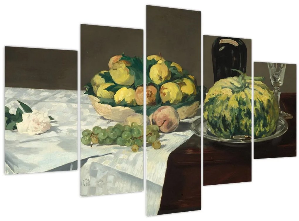 Obraz - Edouard Manet, Still Life with Melon and Peaches, reprodukcia (150x105 cm)