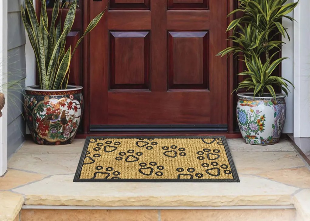 BO-MA, Rohožka Kokos + guma ťapky – na von aj na doma, 40x70, hnedá, chodba / predsieň