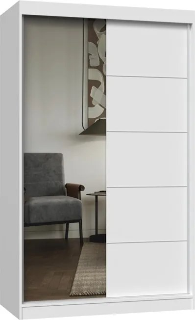 Šatní skříň se zrcadlem Iga A/C 120 cm bílá