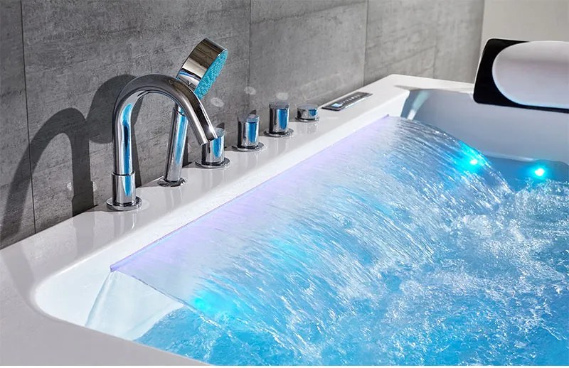 BPS-koupelny Hydromasážna vaňa NEVADA 912 WH 170x90 BIELA s ohrevom vody