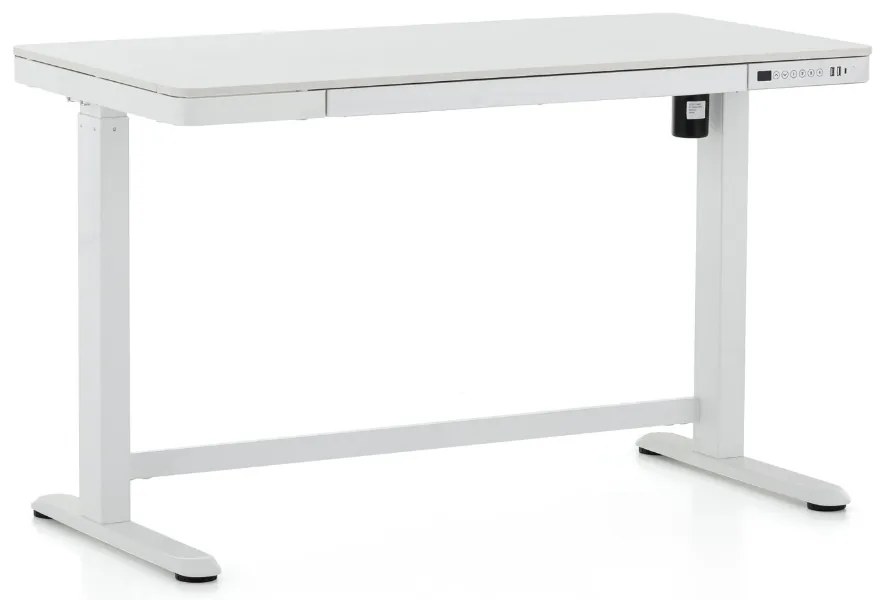 Výškovo nastaviteľný stôl OfficeTech 2, 120 x 60 cm, biela