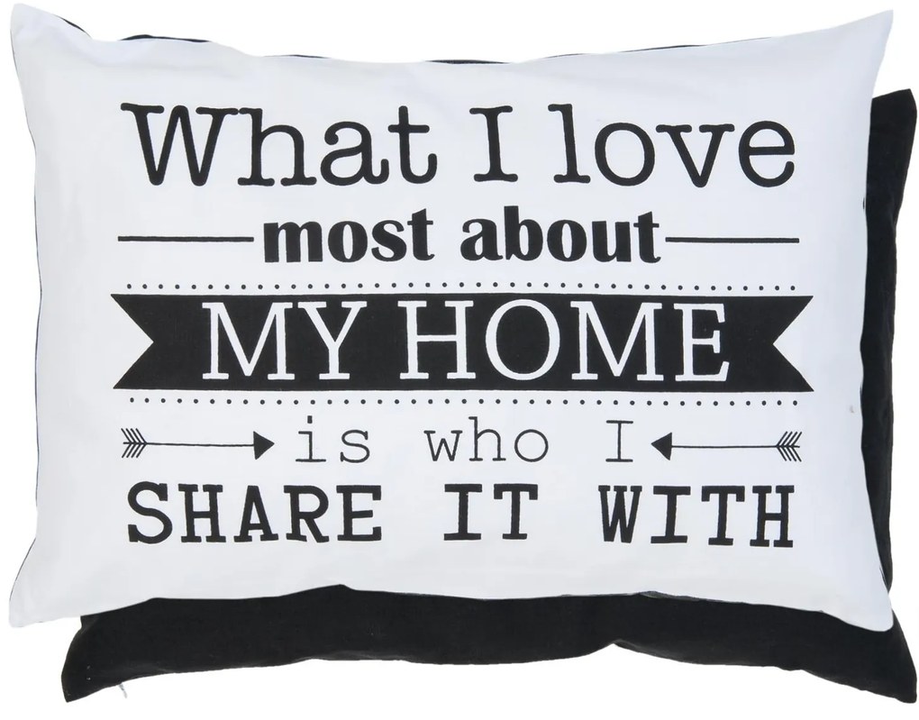 Bielo-čierny vankúš Lovely PRINTS s výplňou - 35 * 50 cm