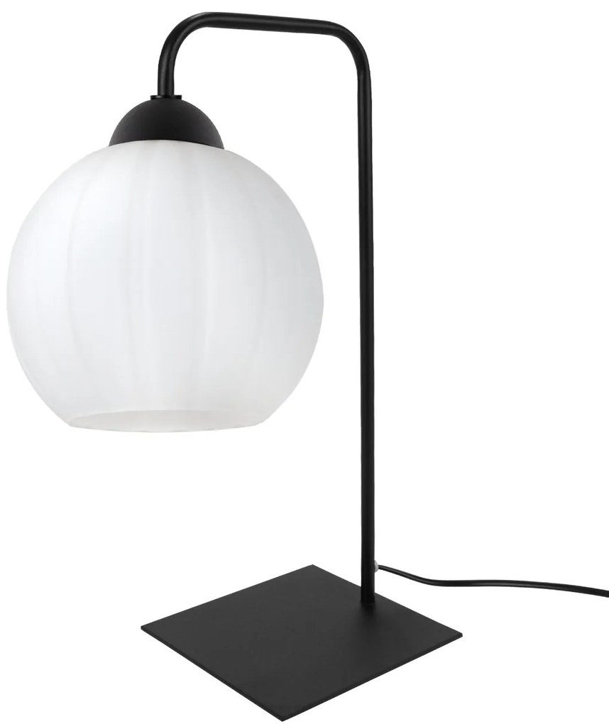 Stolná lampa Costa, 1x biele sklenené tienidlo, b