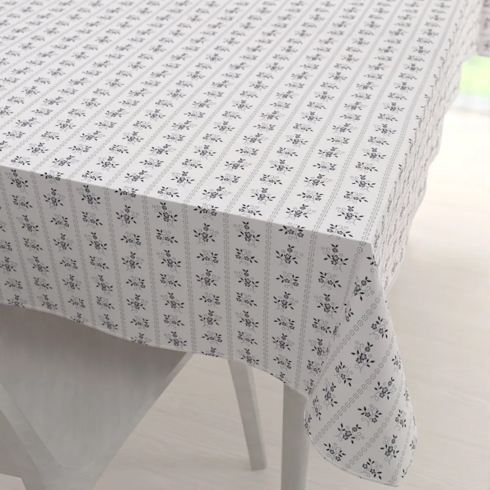 Biante Bavlnený obdĺžnikový obrus Sandra SA-641 Temne modrý ľudový kvetinový vzor na bielom 140x220 cm
