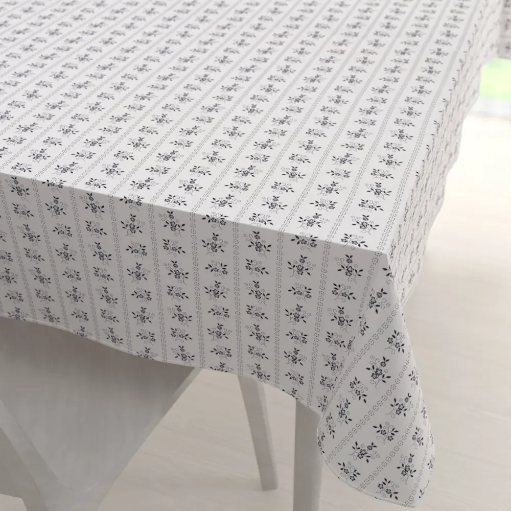Biante Bavlnený obdĺžnikový obrus Sandra SA-641 Temne modrý ľudový kvetinový vzor na bielom 50x100 cm