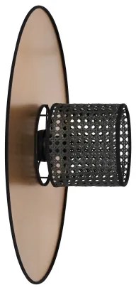 Duolla - Nástenné svietidlo TOKYO RATTAN 1xE27/15W/230V pr. 50 cm zlatá/čierna