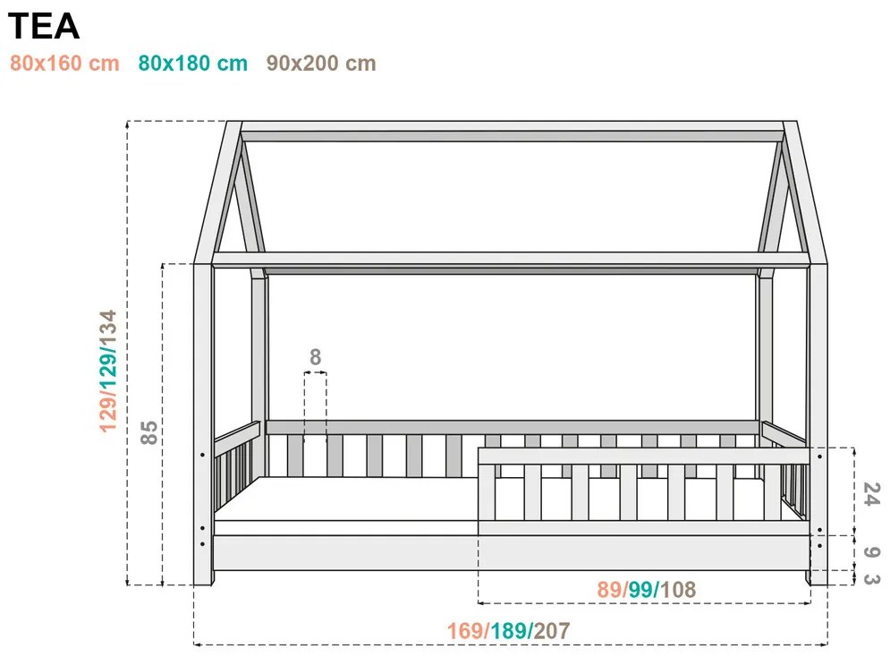 Ourbaby 23450-0 House bed Tea 200x140 cm prírodná