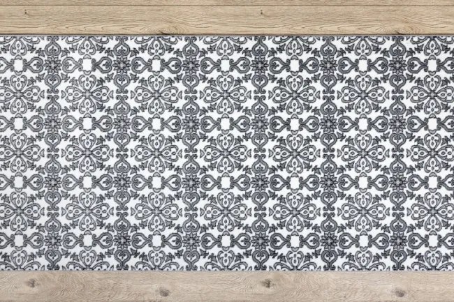Behúň ARGENT kvety - W4949 biely / sivý