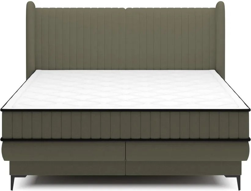 Manželská posteľ 160cm Dalmo (rošt/úl. priestor) (zelená/čierna)