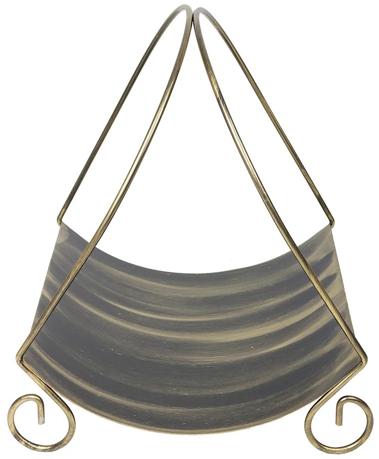 Kovový kôš na drevo Easy, 38x38 cm, zlatá