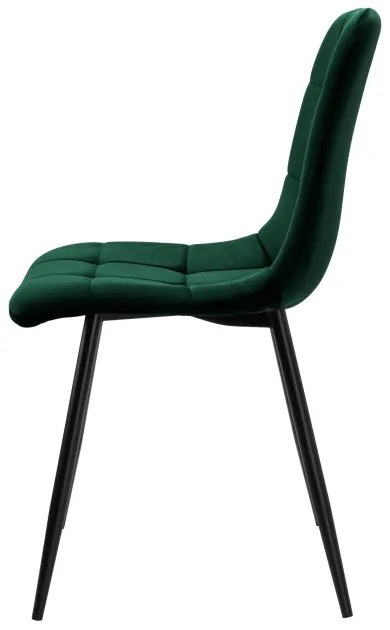 Jedálenská stolička DENVER zamatová, čierna / tmavozelená