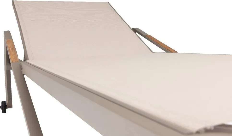 KETTLER DIAMOND hliníkové ležadlo s teakovými opierkami